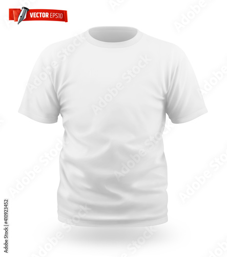 T-shirt blanc vectoriel sur fond blanc