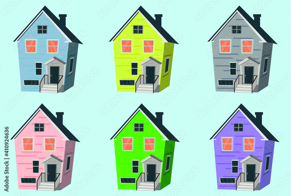 Vector House Illustration In Flat Style Stock Vector Adobe Stock