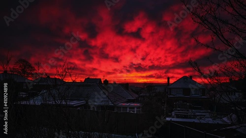 Vivid Flame-burst Sunrise Timelapse