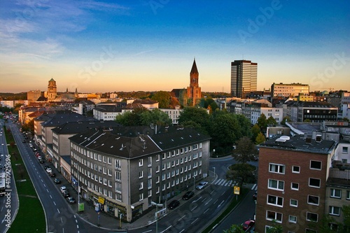 City of Essen at night NRW Germany long exposure evening hour