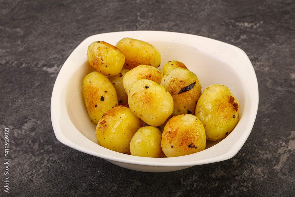 Roasted baby potato in the bowl Roasted baby potato in the bowl