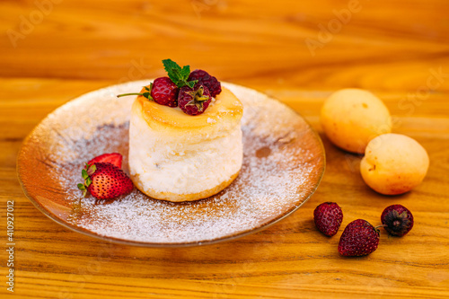 dessert with berries on a decorated table