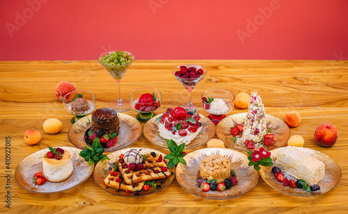 dessert with berries on a decorated table