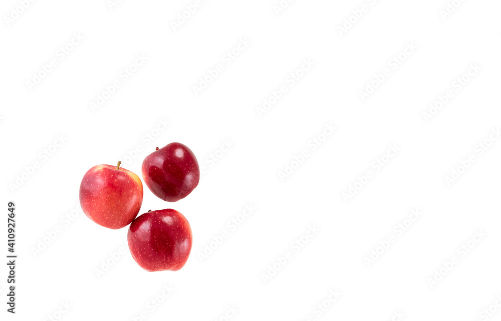 Natural homemade red apples on a white background Natural homemade red apples on a white background