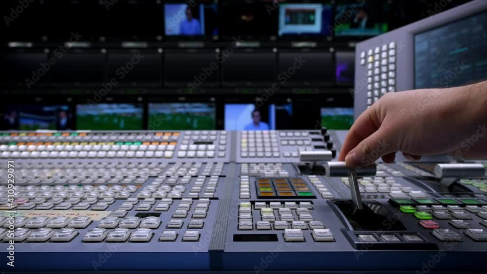 Vision Switcher Studio Director broadcast video mixer operation - Close ...