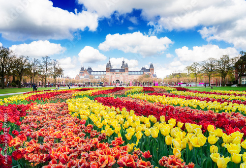 Canvas Print Rijksmuseum and Statue I am Amsterdam
