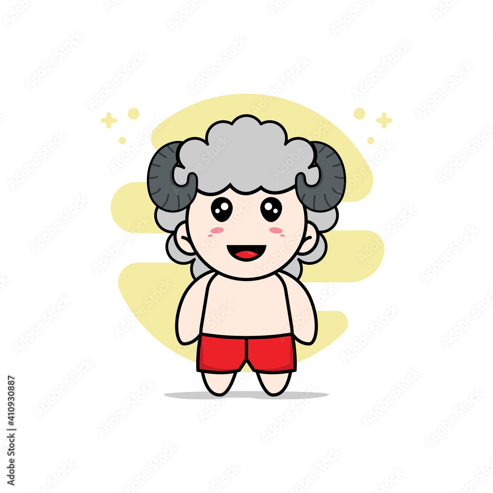Cute kids character wearing sheep costume. Cute kids character wearing sheep costume.