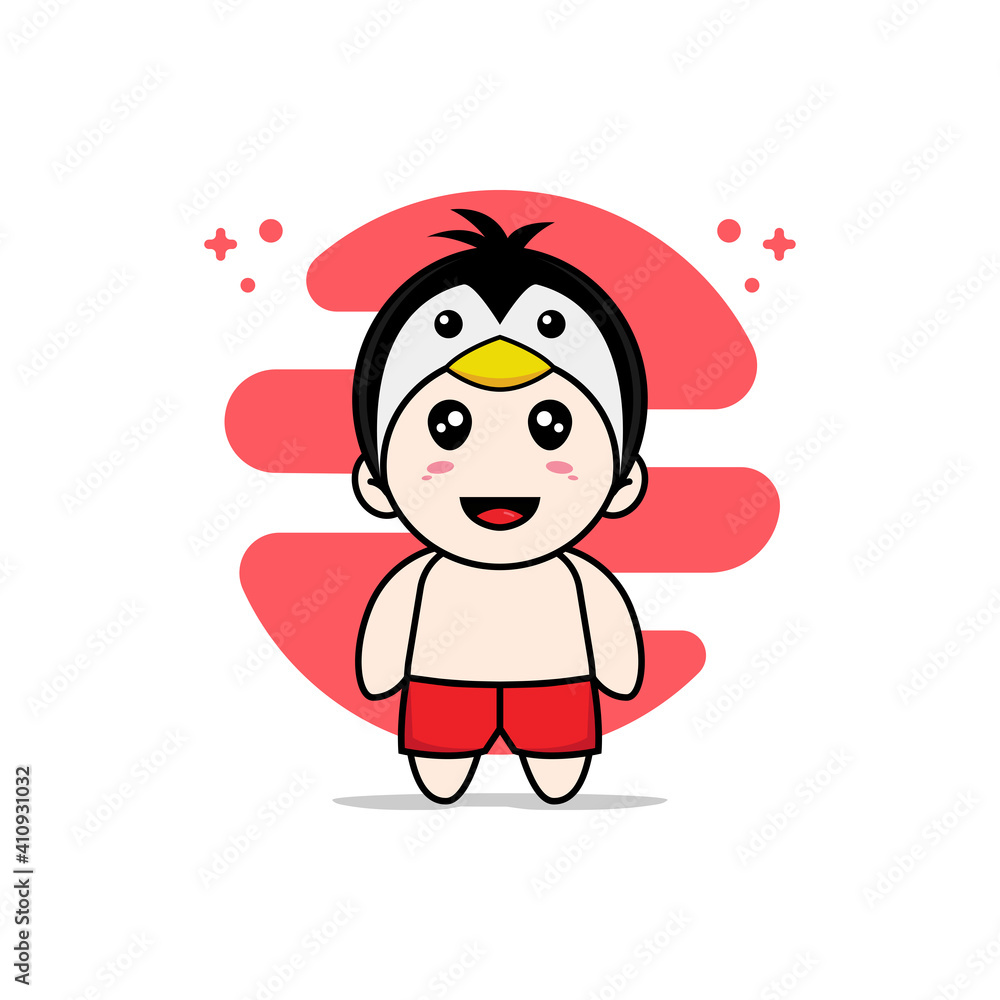 Cute kids character wearing Penguin costume. Cute kids character wearing Penguin costume.