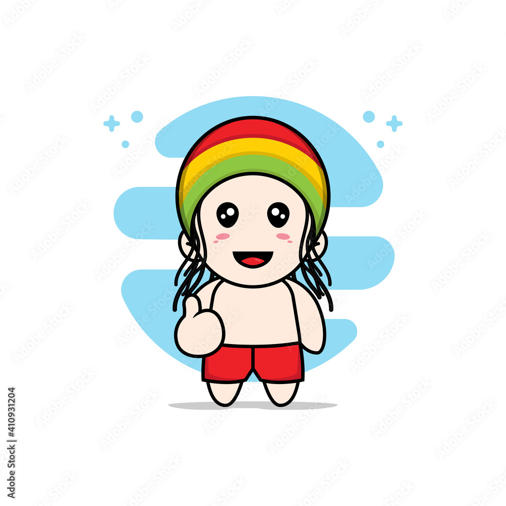 Cute kids character wearing reggae costume. Cute kids character wearing reggae costume.