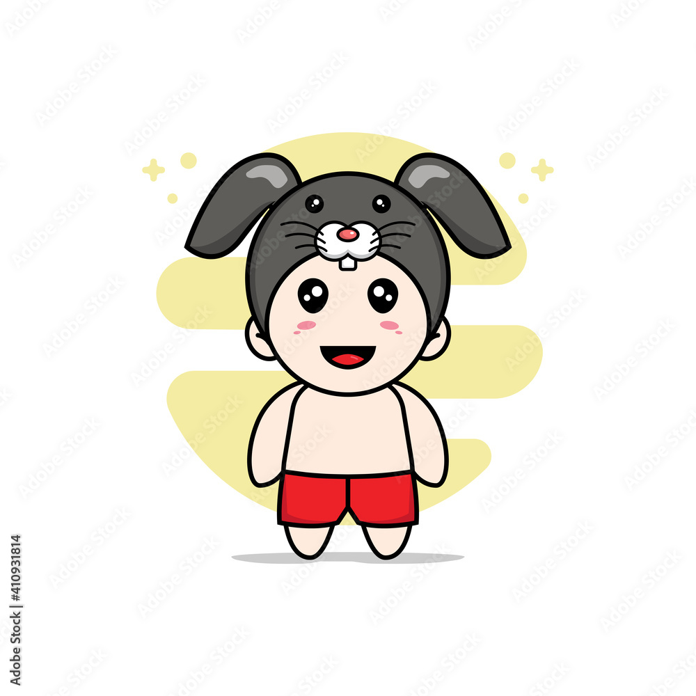 Cute kids character wearing rabbit costume. Cute kids character wearing rabbit costume.