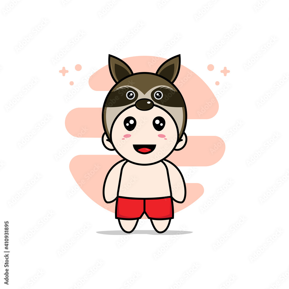 Cute kids character wearing fox costume. Cute kids character wearing fox costume.