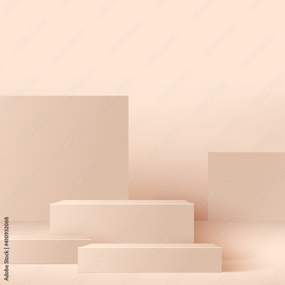 Abstract background with pink geometric 3d podiums. Vector illustration Abstract background with pink geometric 3d podiums. Vector illustration