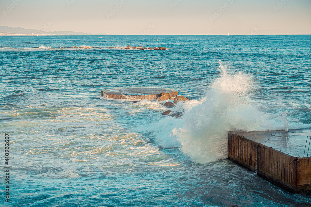 Barceloneta Beach in Barcelona, Spain 2021