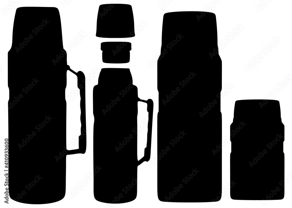 Large thermoses included. Vector image. Large thermoses included. Vector image.