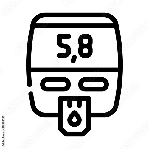 blood glucose meter device line icon vector illustration
