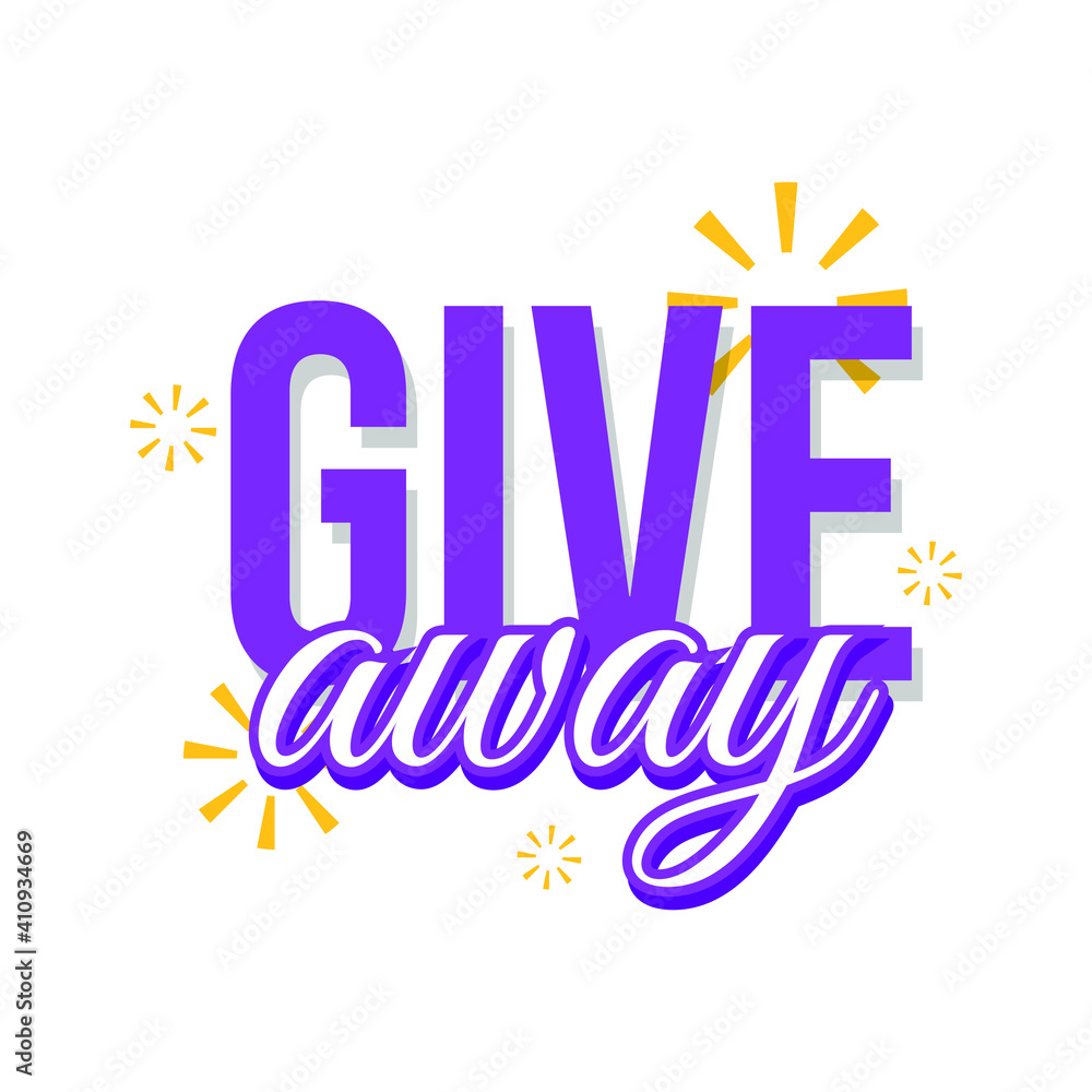 Giveaway vector lettering illustration Giveaway vector lettering illustration