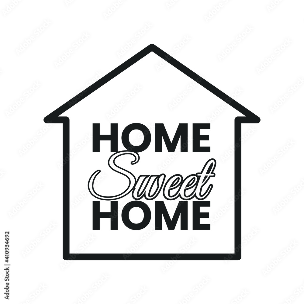 House icon lettering typography design vector