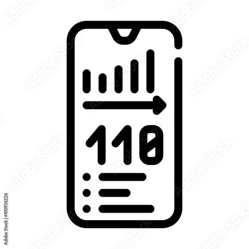 weight control phone app line icon vector illustration