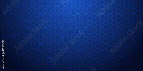 Honeycomb network connection digital background.