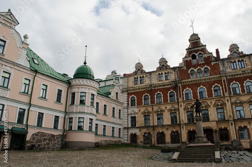The charming oid Town Hall Square of Vyborg Leningrad region Russia