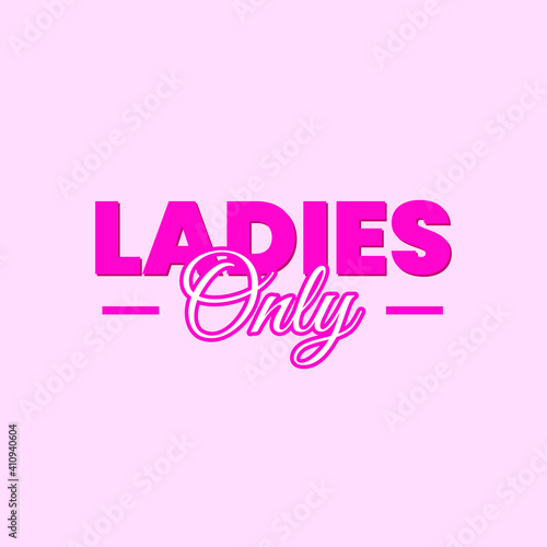 Ladies only icon label banner design vector
