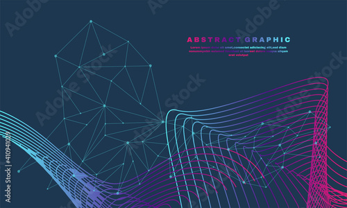 awesome abstract vector colorful expansion of life background connected lines and dots wave flow visualization lines part 3