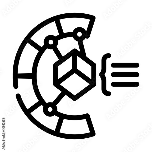 3d modeling process line icon vector illustration