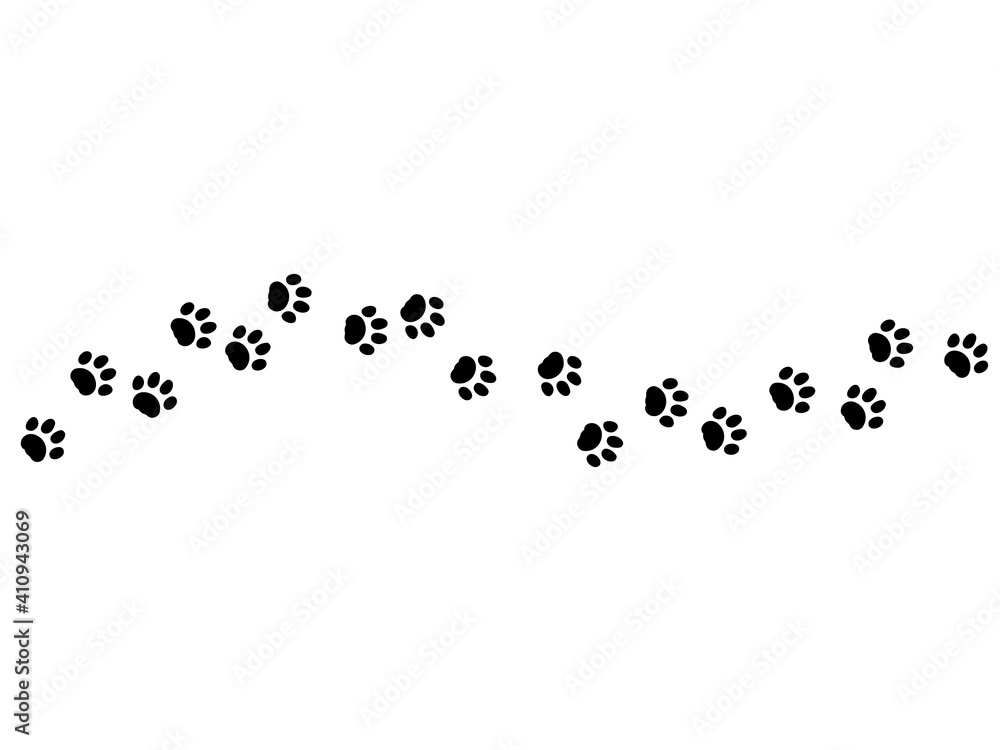 animal paw footprint vector walk - obrazy, fototapety, plakaty 