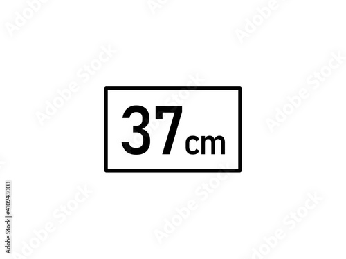 37 centimeters icon vector illustration, 37 cm size