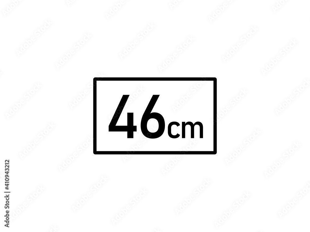 46 centimeters icon vector illustration, 46 cm size