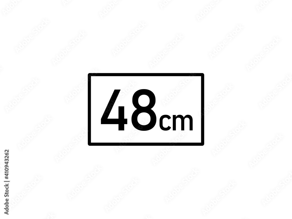 48 centimeters icon vector illustration, 48 cm size 48 centimeters icon vector illustration, 48 cm size