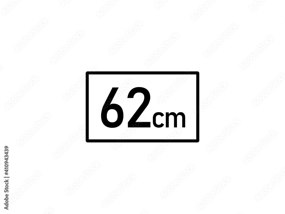 62 centimeters icon vector illustration, 62 cm size 62 centimeters icon vector illustration, 62 cm size