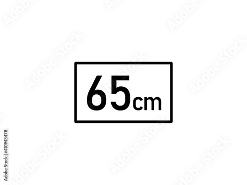 65 centimeters icon vector illustration, 65 cm size