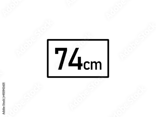 74 centimeters icon vector illustration, 74 cm size