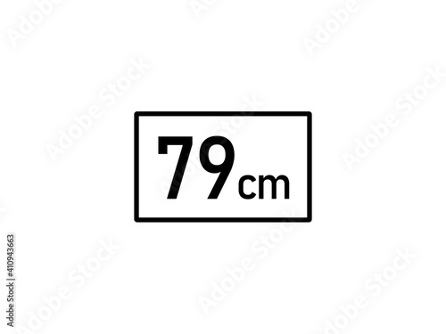 79 centimeters icon vector illustration, 79 cm size