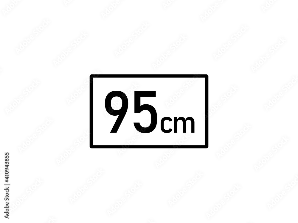 95 centimeters icon vector illustration, 95 cm size 95 centimeters icon vector illustration, 95 cm size