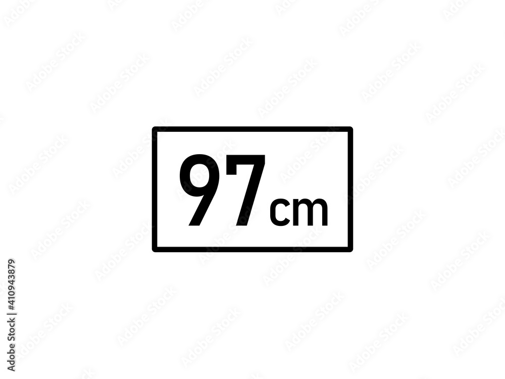 97 centimeters icon vector illustration, 97 cm size 97 centimeters icon vector illustration, 97 cm size
