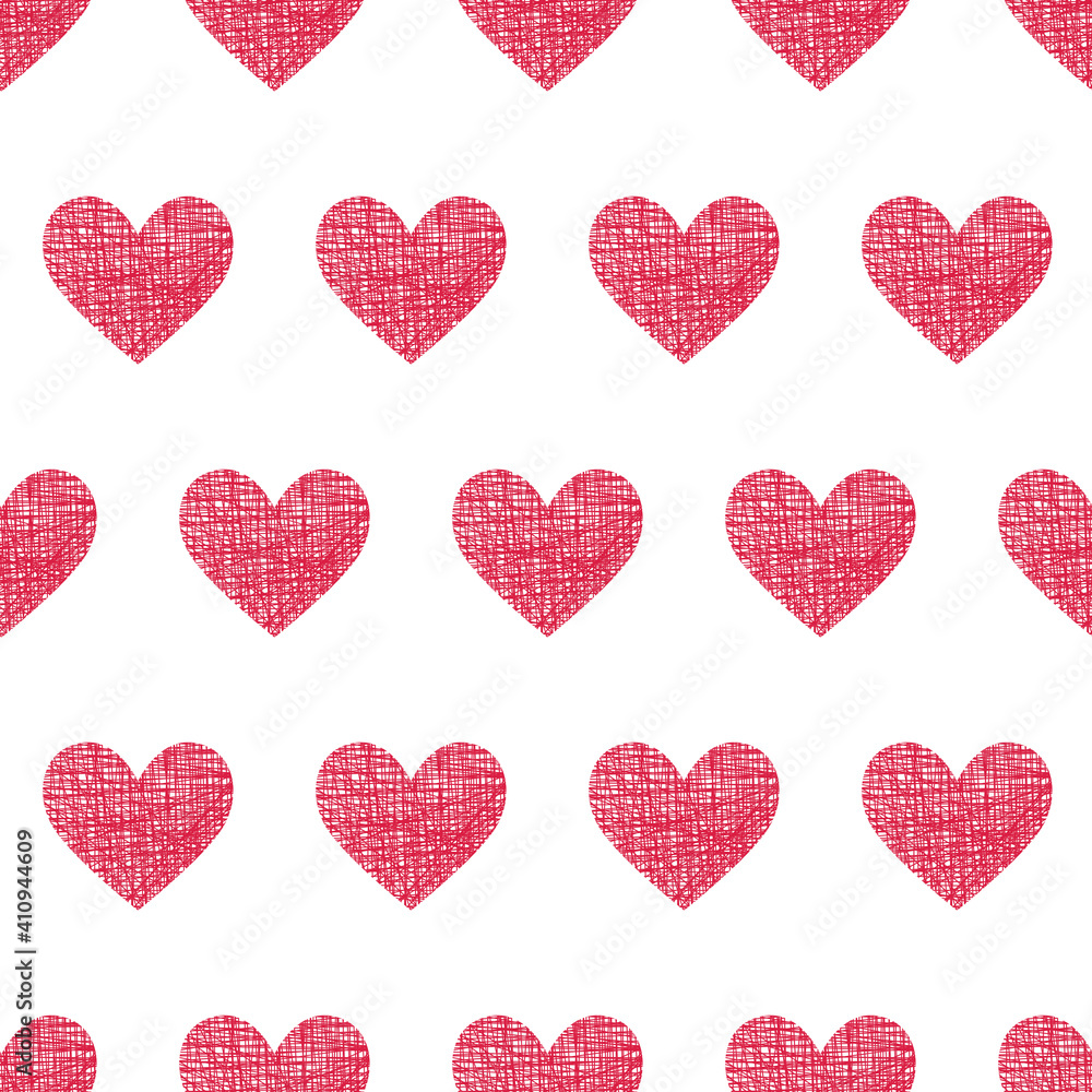Modern seamless pattern with red hearts for textile, wallpaper, covers, print, wrap, surface, scrapbooking. Background for Valentine's Day, birthday, wedding invitation. Vector. Modern seamless pattern with red hearts for textile, wallpaper, covers, print, wrap, surface, scrapbooking. Background for Valentine's Day, birthday, wedding invitation. Vector.