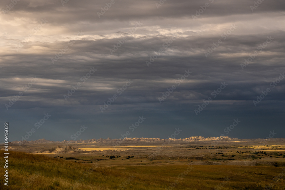 Shafts of Light Hit Badland Hoodoos Shafts of Light Hit Badland Hoodoos
