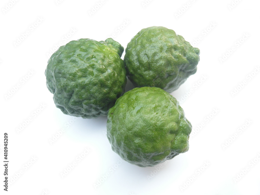 Three bergamot isolated on white background Three bergamot isolated on white background