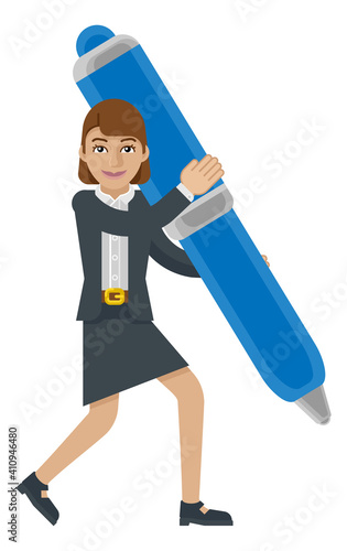 A businesswoman cartoon cha...