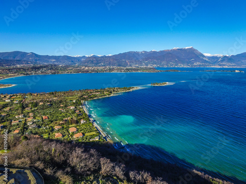 Rocca di Manerba - ITALY, isola dei conigli
spectacular view on lake, italian summer view aerial by Drone
