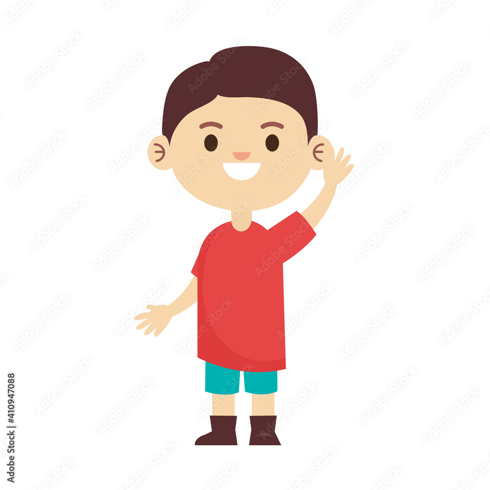 happy little young boy with red shirt character vector illustration design happy little young boy with red shirt character vector illustration design