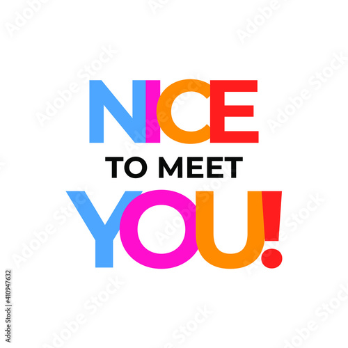 Nice to meet you text design vector