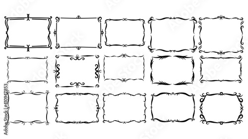 Rectangular calligraphic frames set
