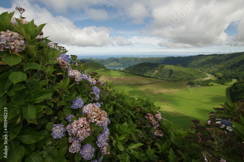 Azores islands, natural landscapes in Sao Miguel