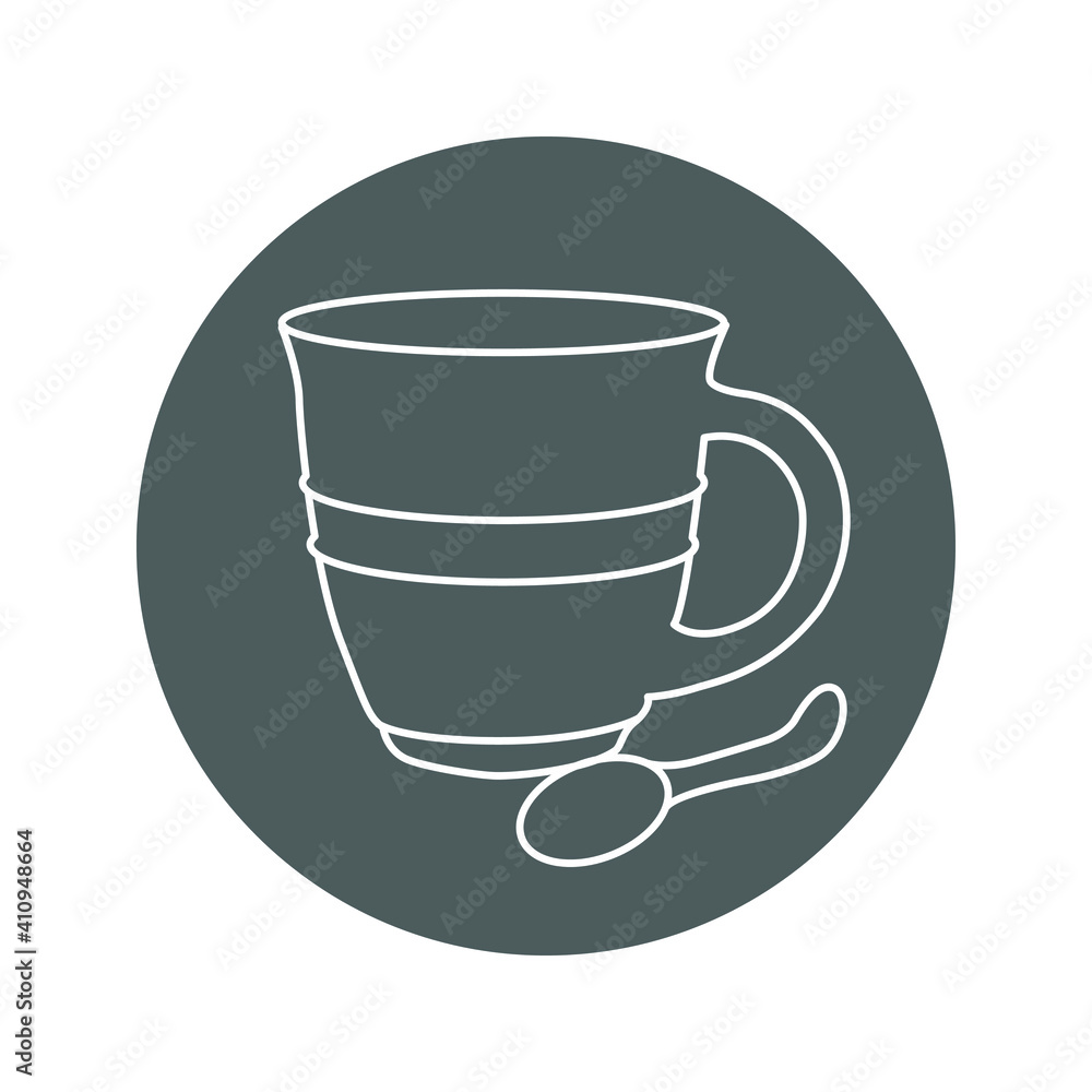 cup of coffee and tea, Sugar and milk vector icon, outline style cup of coffee and tea, Sugar and milk vector icon, outline style