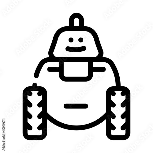 robot toy line icon vector illustration flat
