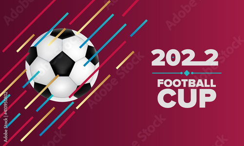 Football Tournament, Football Cup, Background Design Template, Vector Illustration, 2022