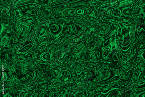 Abstract background in the form of green iridescent waves, chaotically located throughout the frame.